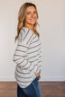 Wish You The Best Striped Long Sleeve Top- Ivory