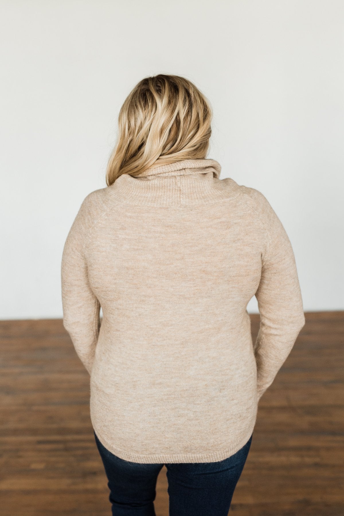 Say My Name Cowl Neck Sweater- Oatmeal