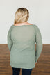 The Time Of My Life Button Henley Top- Sage