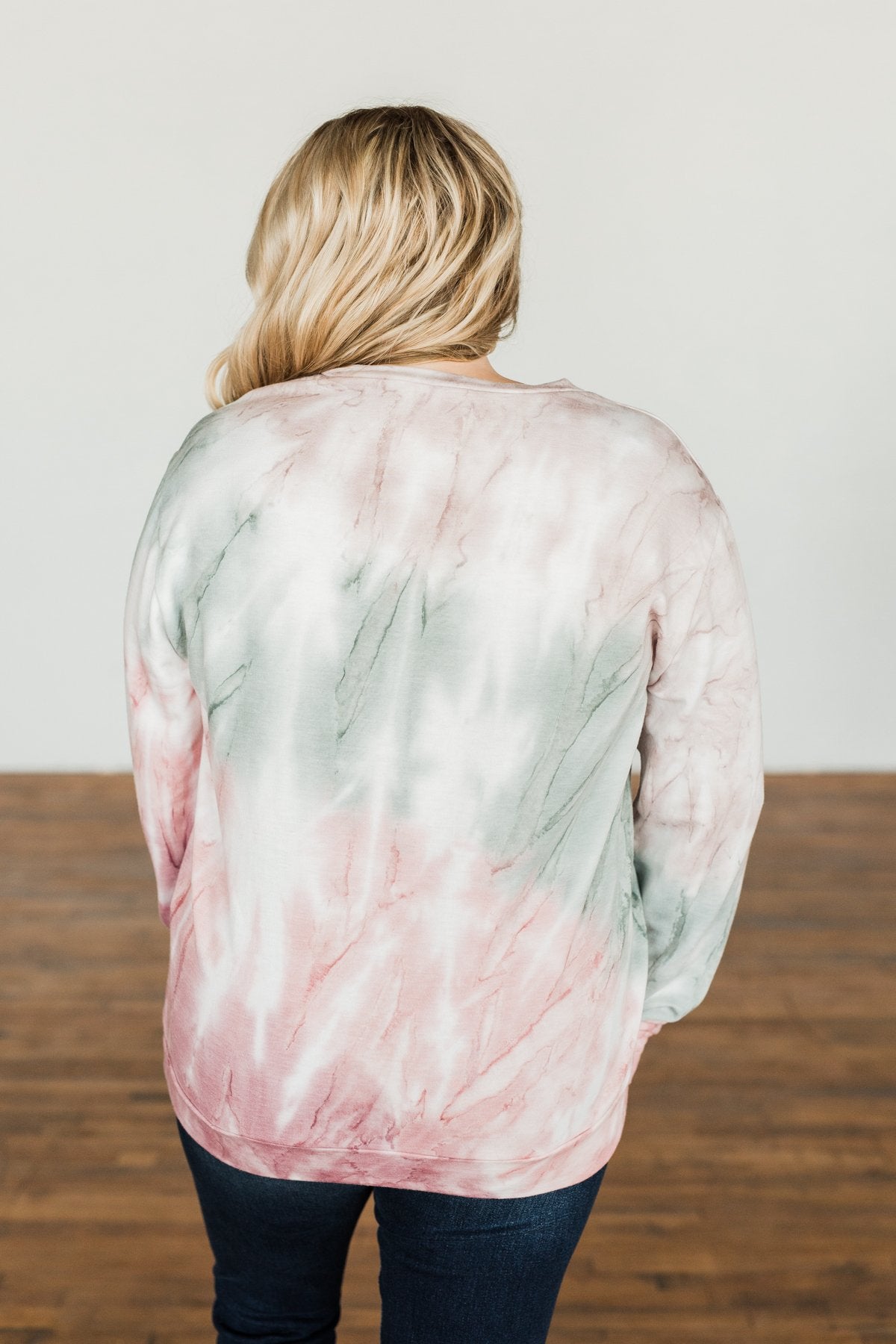 Change Of Heart Tie Dye Pullover Top- Taupe, Sage, & Mauve