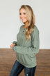 You Make It Easy Pullover Top- Sage