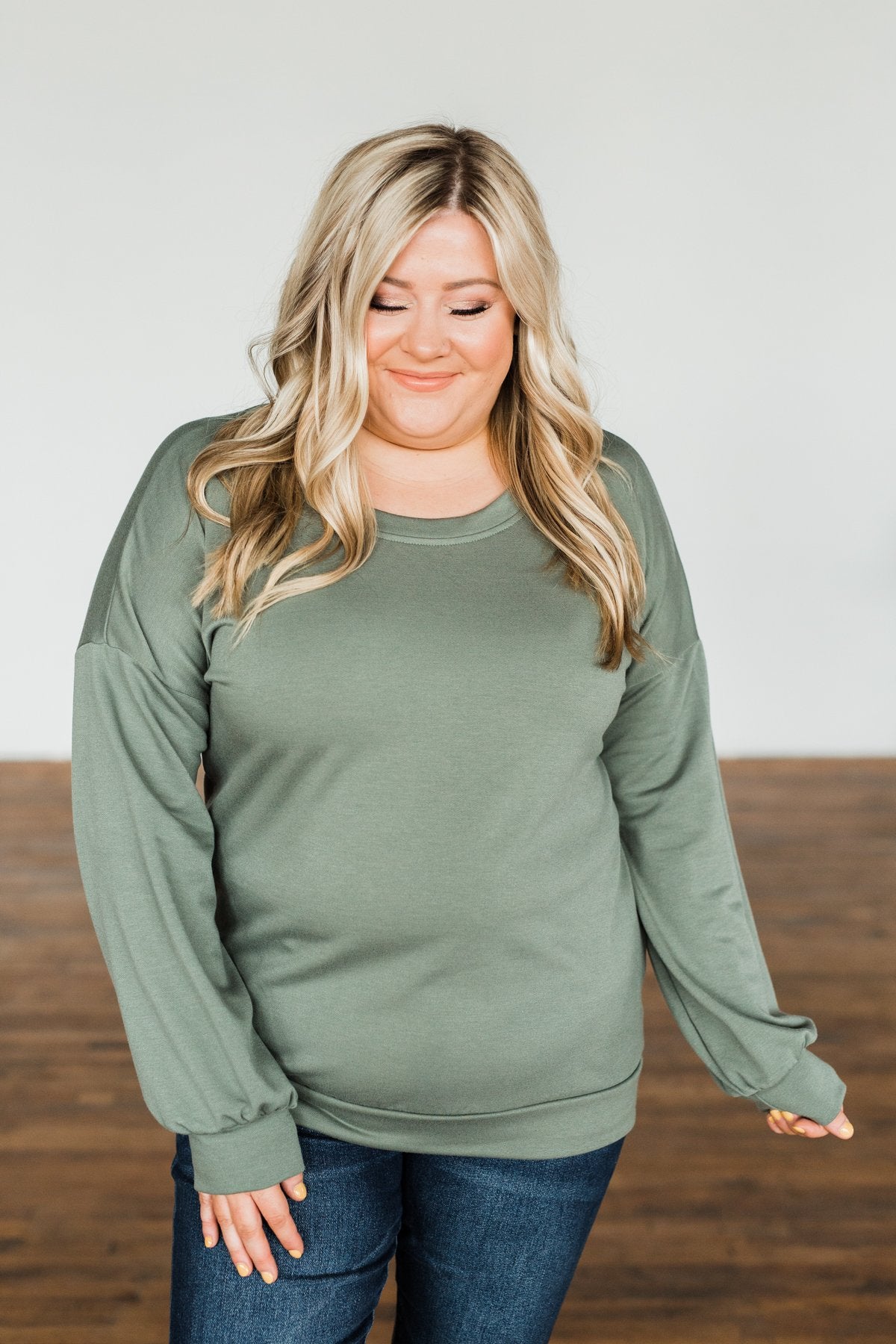 You Make It Easy Pullover Top- Sage