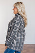 Falling For Your Smile Plaid Flannel- Grey & Ivory