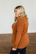 The Best Part V-Neck Sweater- Dark Camel