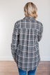 Falling For Your Smile Plaid Flannel- Grey & Ivory