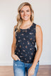 Had Me At Hello Floral Tank Top- Navy