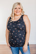Had Me At Hello Floral Tank Top- Navy