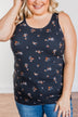 Had Me At Hello Floral Tank Top- Navy