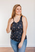 Had Me At Hello Floral Tank Top- Navy