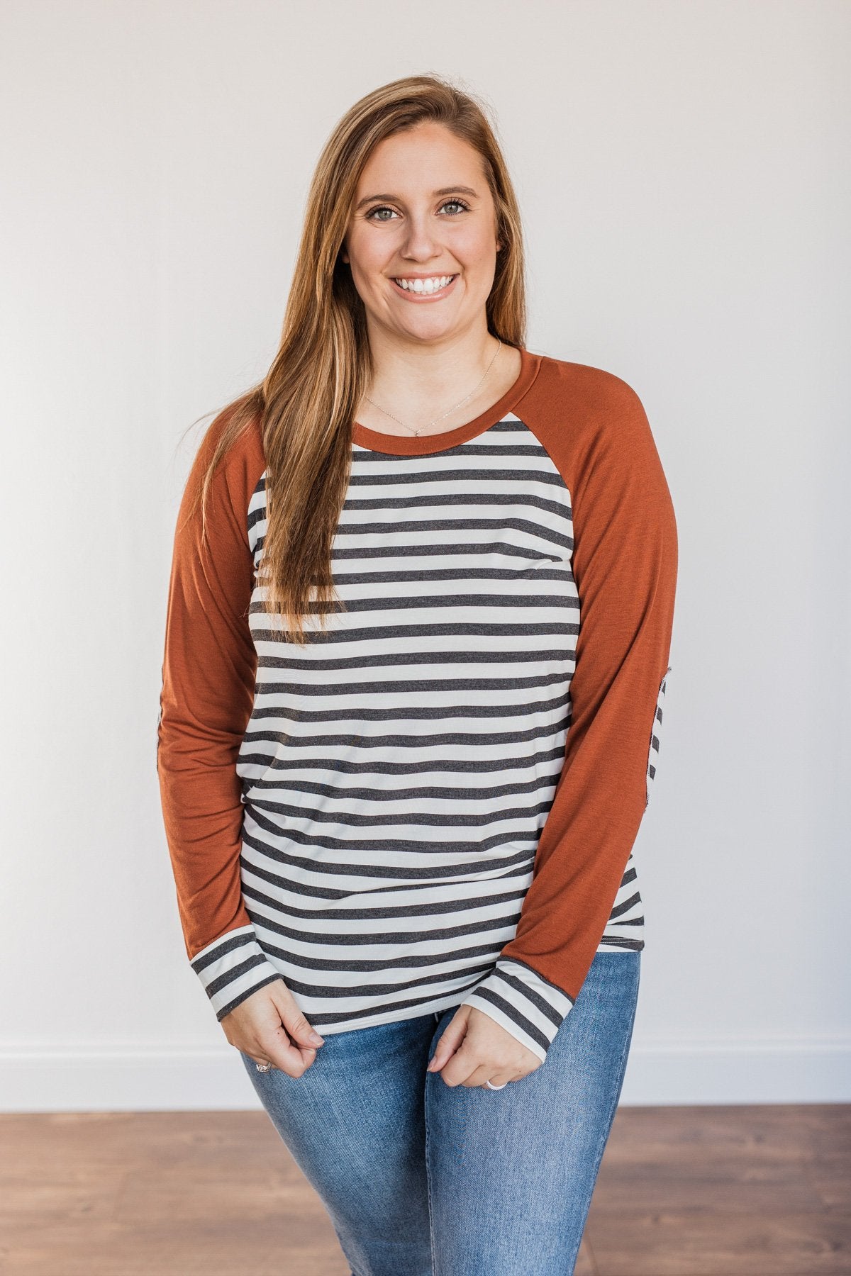 True To Your Heart Long Sleeve Top- Deep Rust