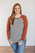 True To Your Heart Long Sleeve Top- Deep Rust