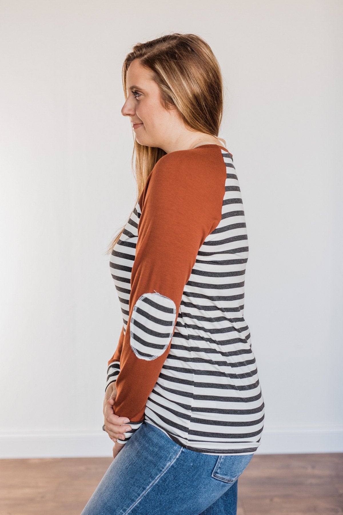 True To Your Heart Long Sleeve Top- Deep Rust