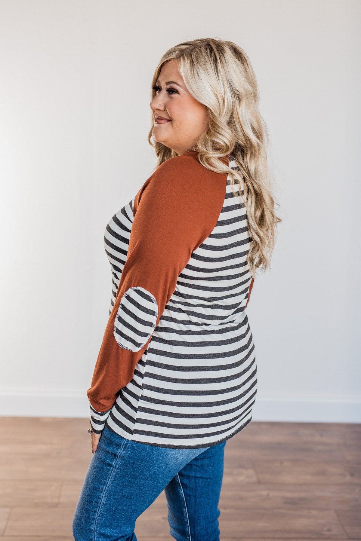 True To Your Heart Long Sleeve Top- Deep Rust