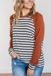 True To Your Heart Long Sleeve Top- Deep Rust