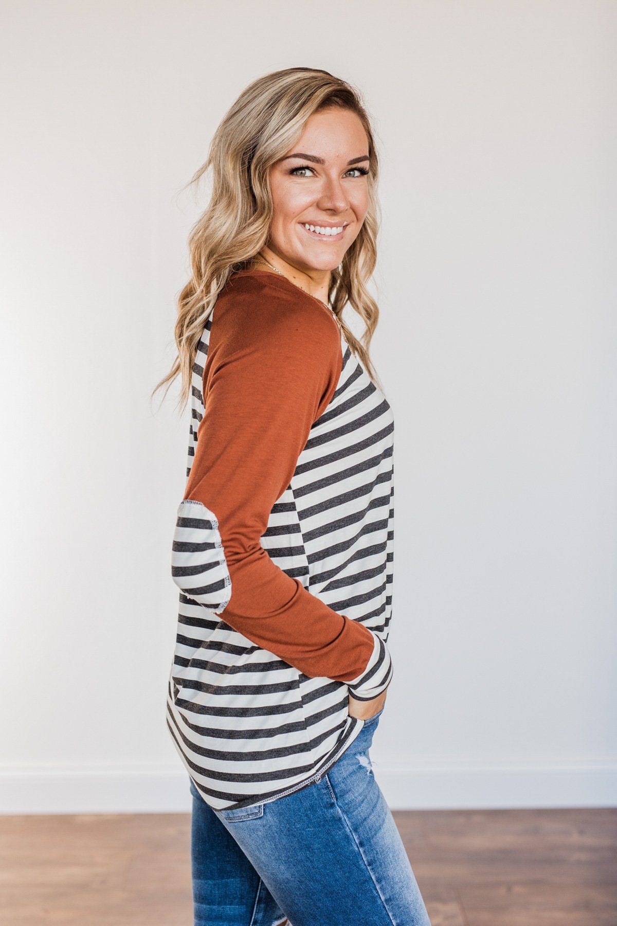 True To Your Heart Long Sleeve Top- Deep Rust