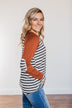 True To Your Heart Long Sleeve Top- Deep Rust