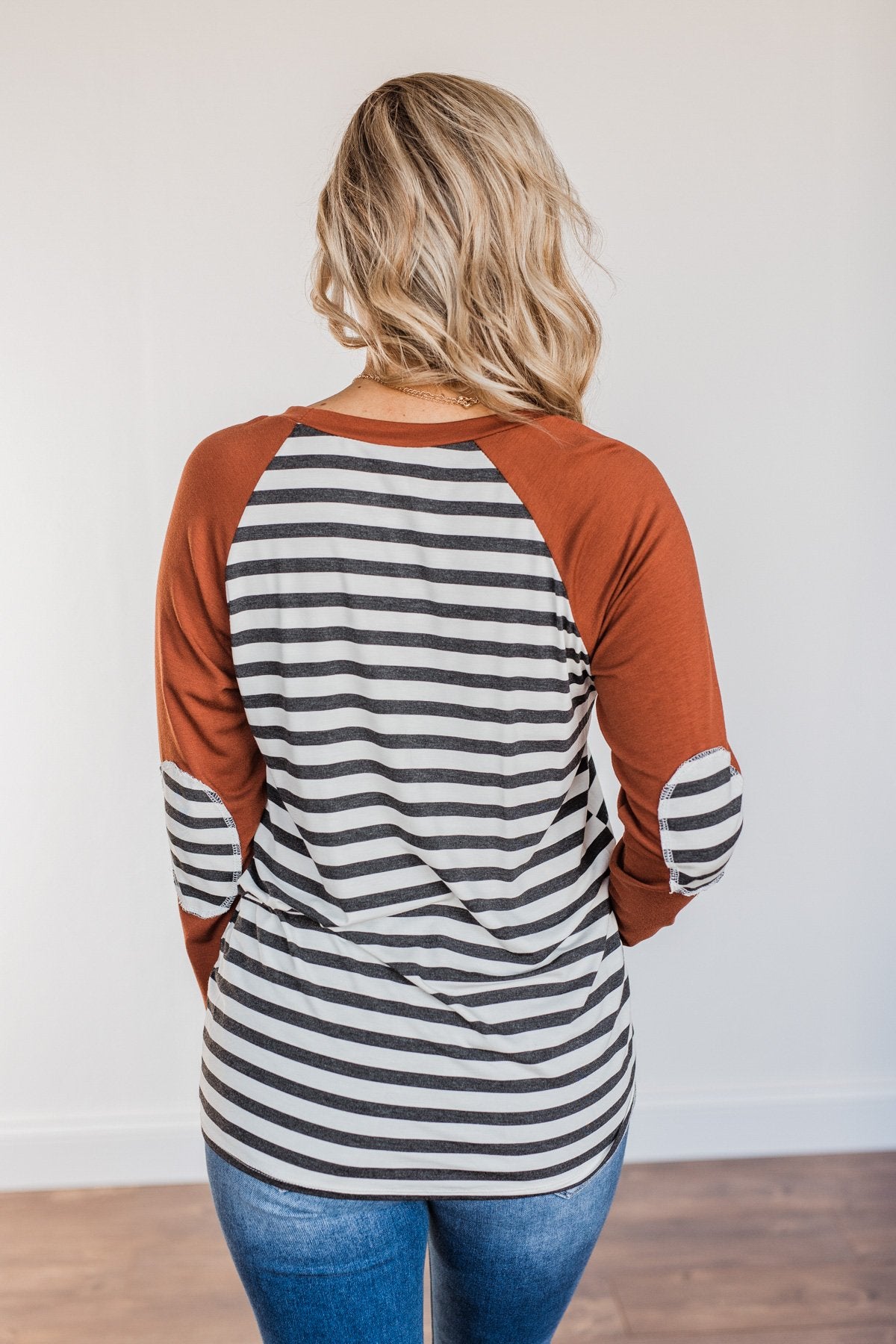 True To Your Heart Long Sleeve Top- Deep Rust