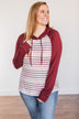 Better By Every Measure Hooded Top- Wine & Ivory