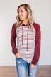 Better By Every Measure Hooded Top- Wine & Ivory