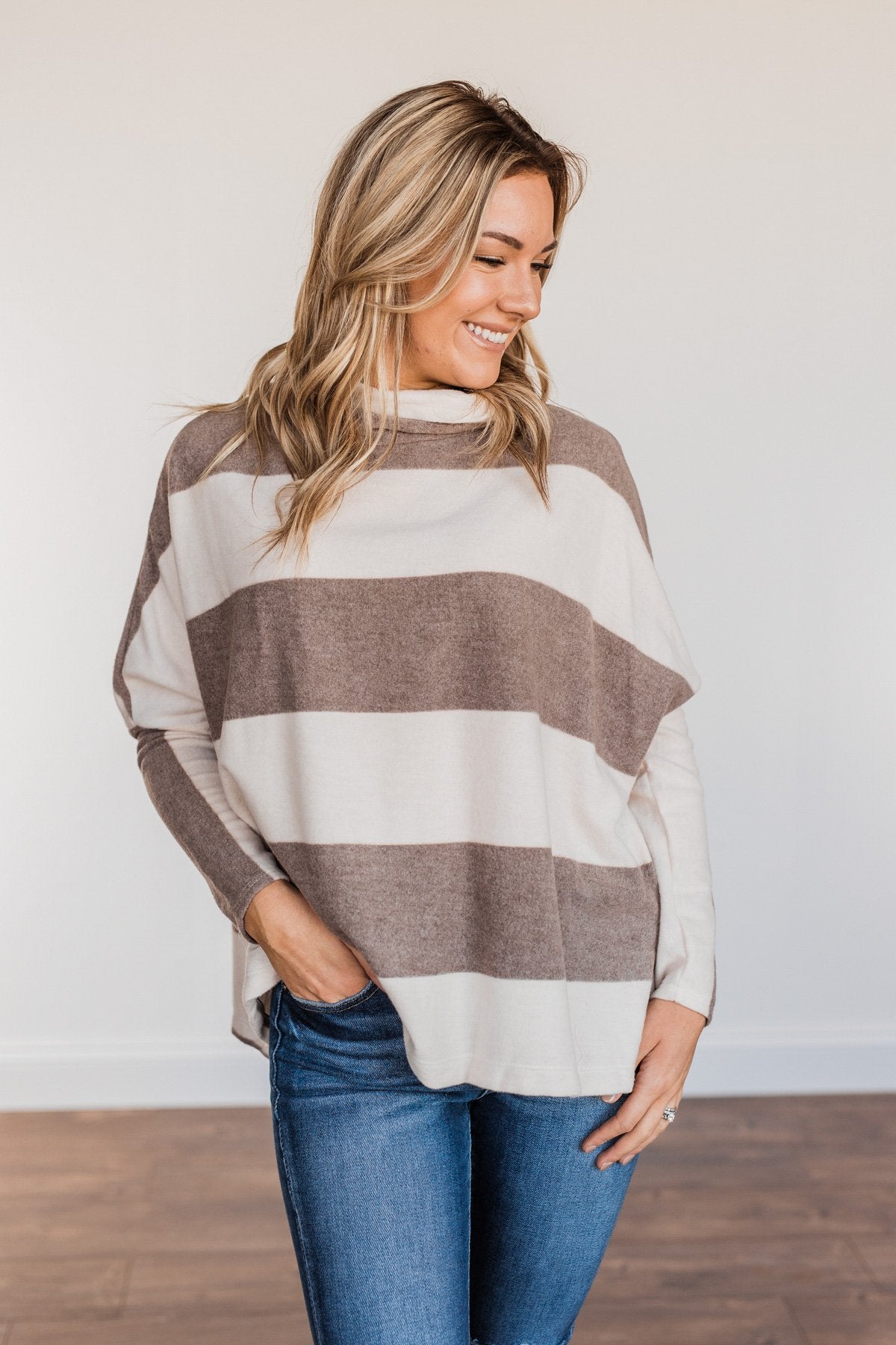 Leaves Are Falling Long Sleeve Pullover- Mocha & Ivory