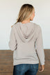 At First Sight Knit Hoodie- Light Taupe