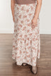 Stop & Stare Floral Maxi Skirt- Ivory