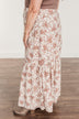 Stop & Stare Floral Maxi Skirt- Ivory