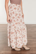 Stop & Stare Floral Maxi Skirt- Ivory