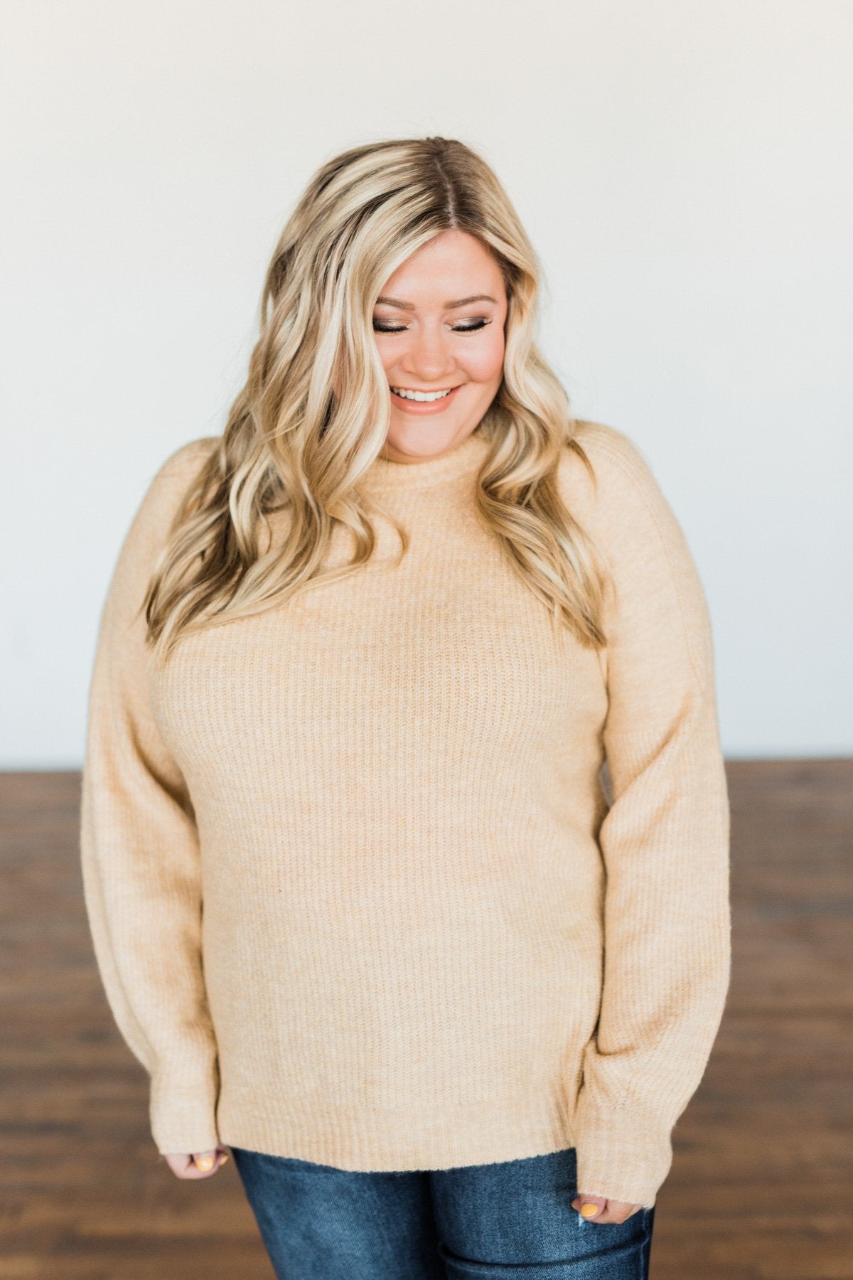 Live A Little Knit Sweater- Light Khaki