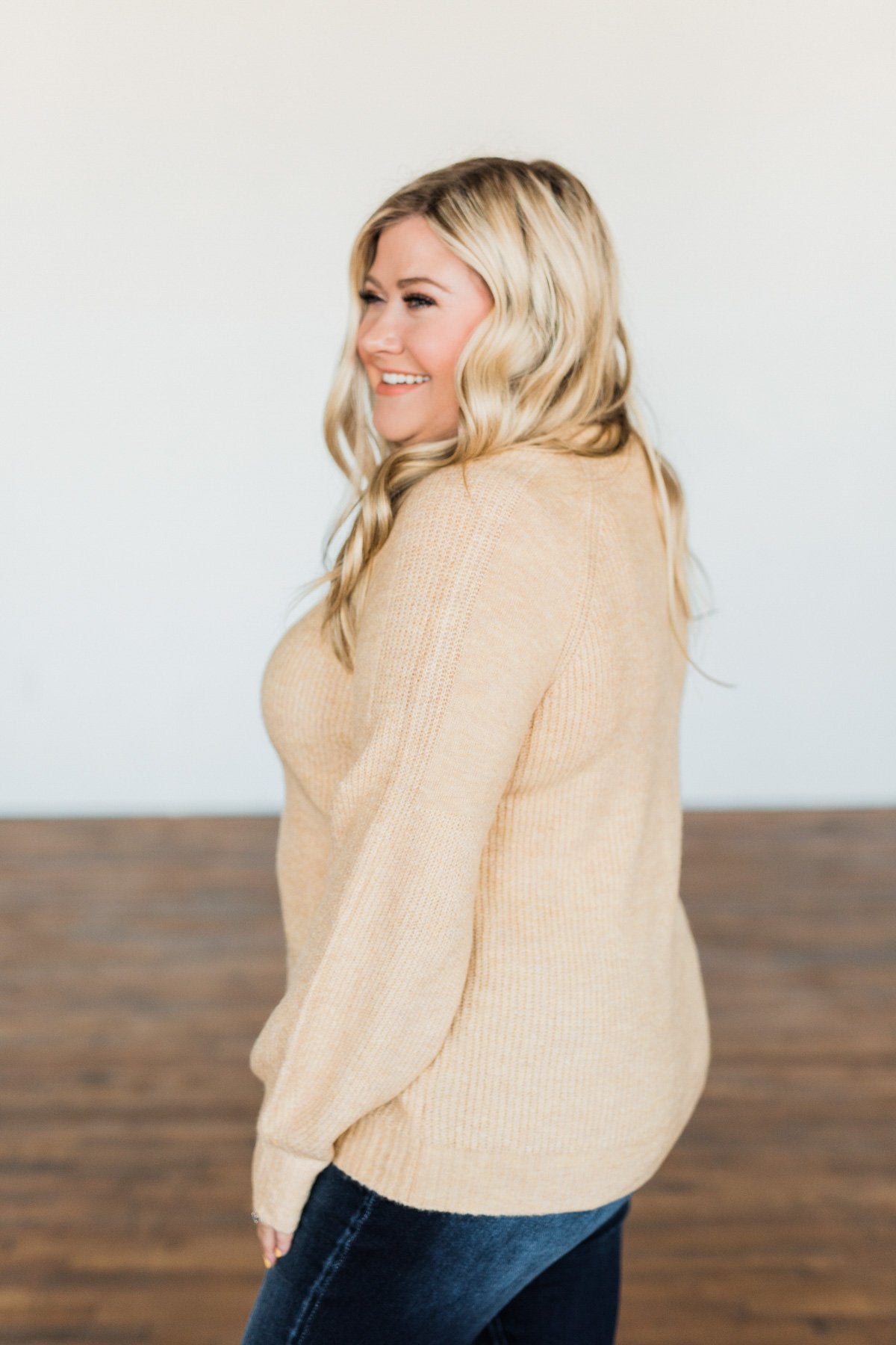 Live A Little Knit Sweater- Light Khaki