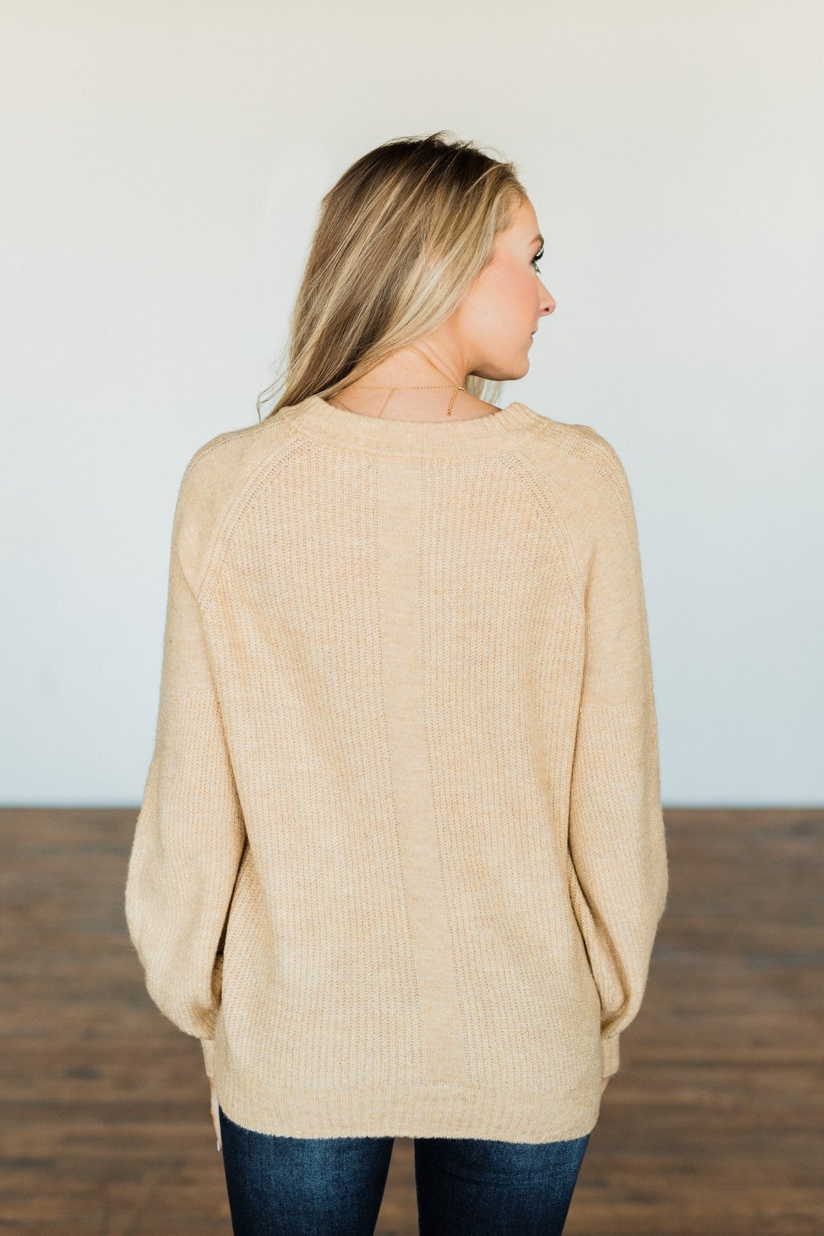 Live A Little Knit Sweater- Light Khaki