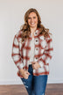Cover Me Up Sherpa Lined Jacket- Terra Cotta