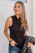 Captured My Heart High Neck Tank Top- Black