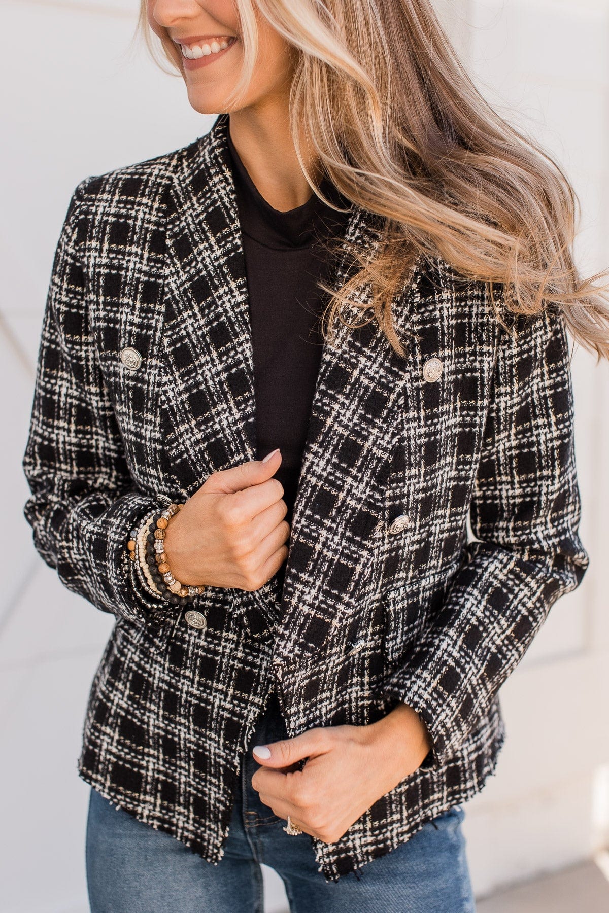 Sending Style Open Front Blazer- Black