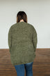 Have My Heart Velvet Chenille Cardigan- Olive