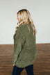 Have My Heart Velvet Chenille Cardigan- Olive