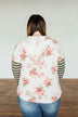 Sweeter Than Honey Floral Stripped Hoodie- Forest Green, Ivory, Mauve