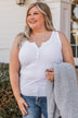 Bound To Be Beautiful Button Henley Tank Top- Ivory