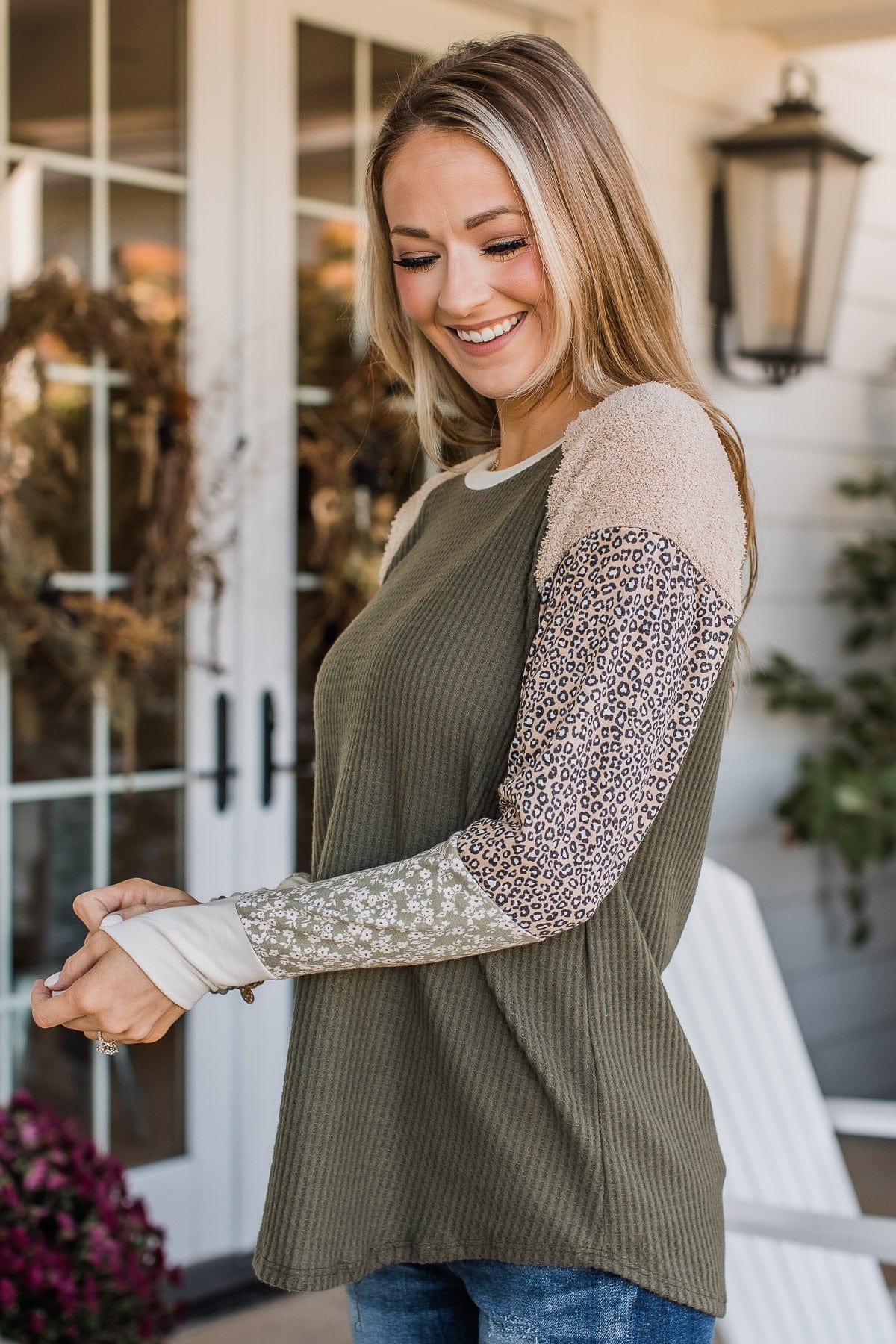 Perfect Harmony Color Block Top- Olive