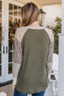 Perfect Harmony Color Block Top- Olive