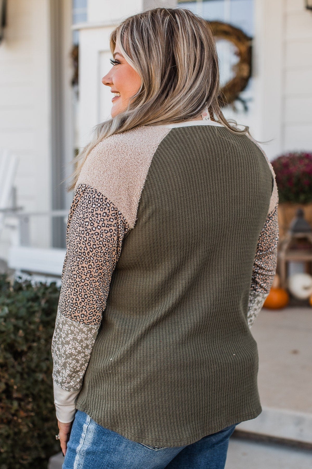 Perfect Harmony Color Block Top- Olive