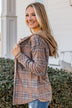 Autumn's Arrival Hooded Button Top- Vintage Brown