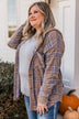 Autumn's Arrival Hooded Button Top- Vintage Brown