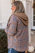 Autumn's Arrival Hooded Button Top- Vintage Brown