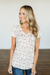 Look To The Sky Floral V-Neck Top- Ivory