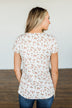 Look To The Sky Floral V-Neck Top- Ivory