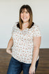 Look To The Sky Floral V-Neck Top- Ivory