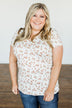 Look To The Sky Floral V-Neck Top- Ivory
