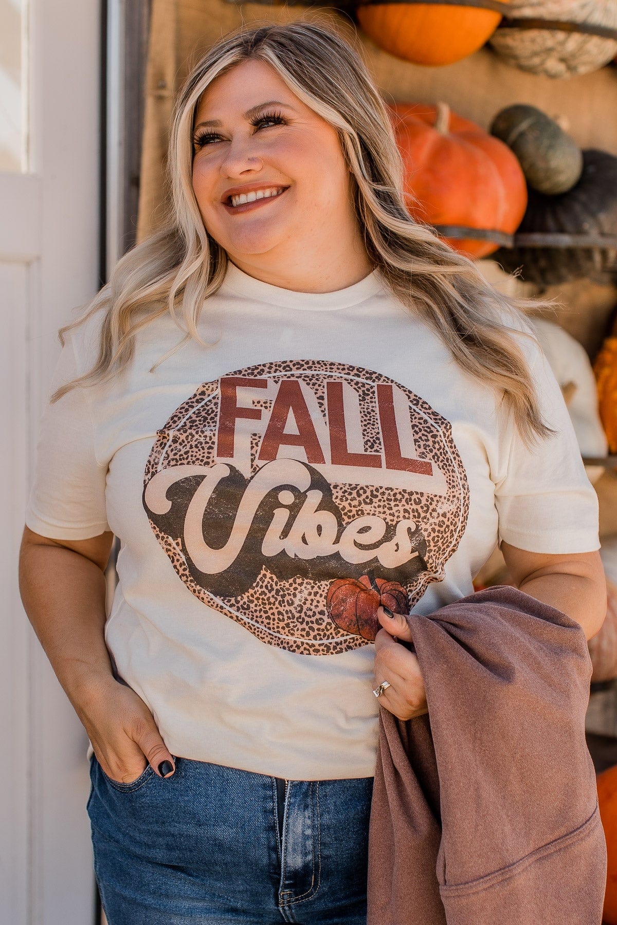 "Fall Vibes" Graphic Tee- Cream