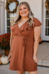 Express Thanks Ruffle Dress- Dark Rust